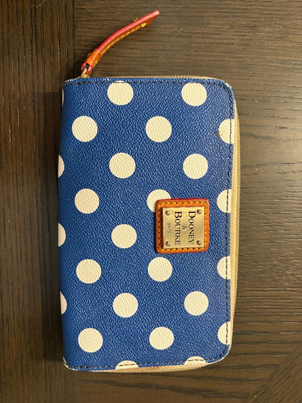 Dooney and Bourke Polka Dot Zip Around Wallet